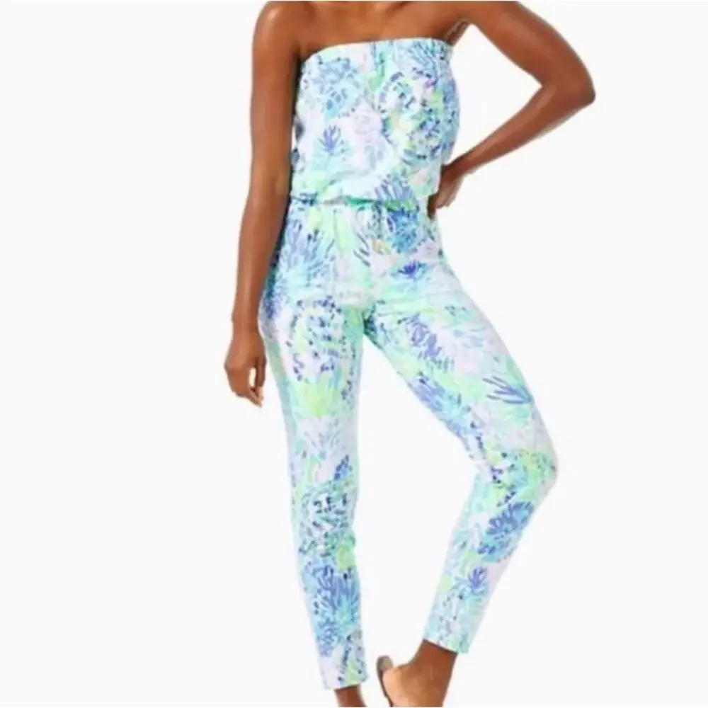 Lilly Pulitzer Keely Jumpsuit in Multi Shell Of A Party - Large - Picture 2 of 7